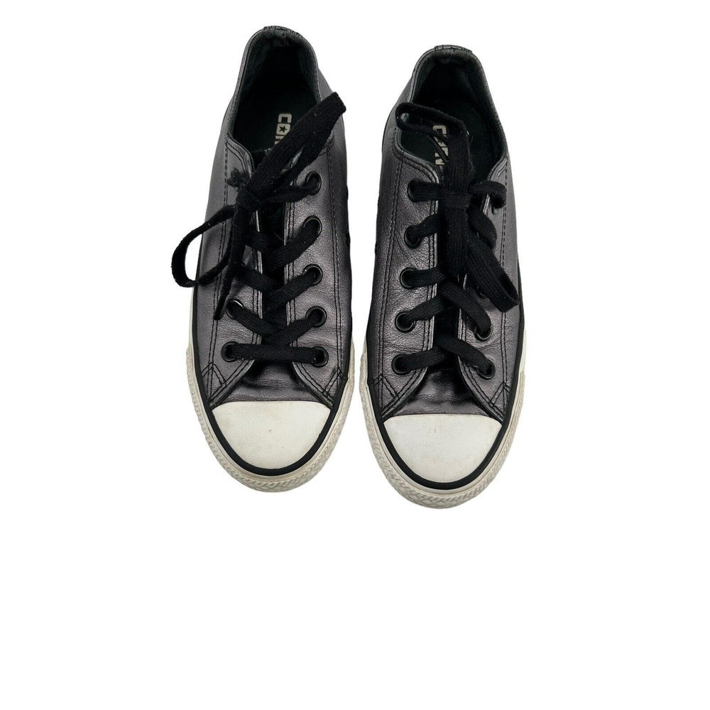 Converse All Star Women Low Top Sneaker Size 6 Gunmetal Gray Metallic Lace Up - Picture 2 of 12